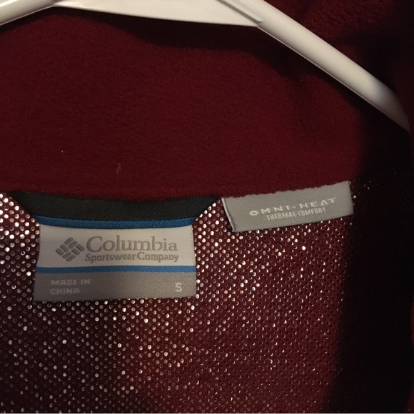 Columbia Omni heat fleece jacket, red, mens small - Picture 4 of 5